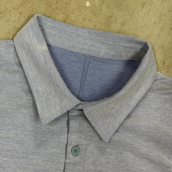 Lululemon Dress Shirt Mens Stretch Long Sleeve Button Up Blue XL - Picture 6 of 9